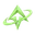Lime emblem with a sharp peak and curved ring on a transparent background.